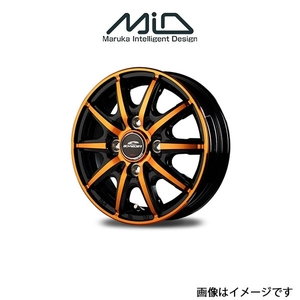 MID シュナイダー RX10-K アルミホイール 1本 プレオプラス LA300F/LA310F(12×3.5B 4-100 INSET42 ブラックポリッシュ/オレンジ)SCHNEIDER