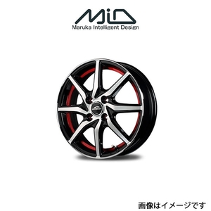 MID シュナイダー RX810 アルミホイール 1本 プレオ L275F/L285F(12×4J 4-100 INSET43 ブラックポリッシュ/レッド)SCHNEIDER