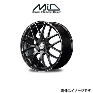 MID RMP 028F アルミホイール 1本 クラウン 200系(18×8J 5-114.3 INSET42 セミグロスガンメタ+リムエッジDC+ロゴマシニング)