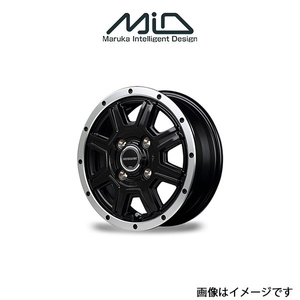 MID ロードマックス WF8 アルミホイール 1本 プレオ RV1/RV2(12×4J 4-100 INSET42 セミグロスブラック+フランジポリッシュ)ROADMAX WF8