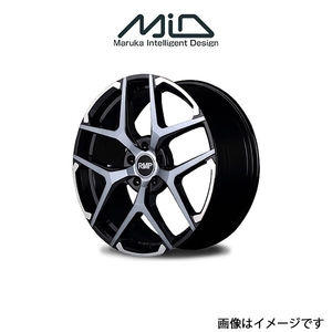 MID RMP 025FX アルミホイール 1本 プリウス 30系(18×7J 5-100 INSET50 ブラックポリッシュ/ハイブリッドクリア(シルバー))