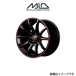 MID RMPレーシング R25 アルミホイール 1本 ステラ/ステラカスタム LA100F/LA110F(15×5J 4-100 INSET45 ブラック/リムレッド)RMP RACING