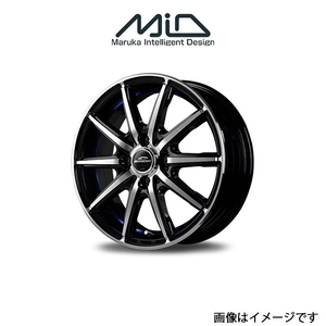 MID シュナイダー SX 2 アルミホイール 1本 サンバー バン 300系(12×3.5B 4-100 INSET42 ブラック/ブルー)SCHNEIDER