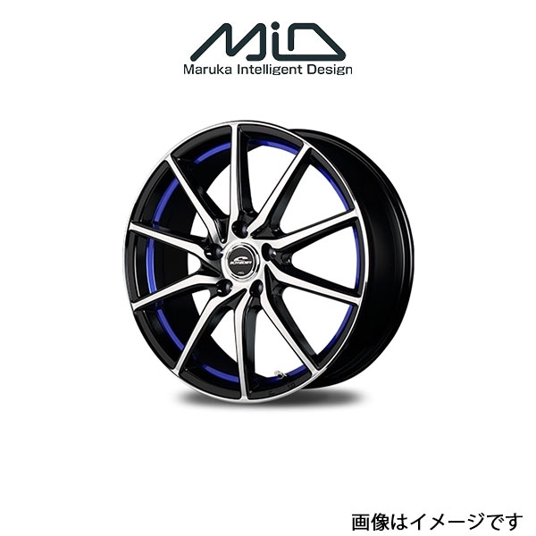 MID シュナイダー RX810 アルミホイール 1本 レガシーツーリングワゴン BP5/BPL(17×7J 5-100 INSET50 ブラック/ブルー)SCHNEIDER