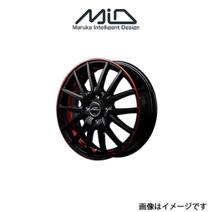 MID シュナイダー RX27 アルミホイール 1本 R1 RJ系(14×4.5J 4-100 INSET45 ブラック/レッド)SCHNEIDER