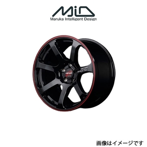 MID RMPレーシング R07 アルミホイール 1本 クー M400系(17×7J 4-100 INSET45 ブラック/リムレッドライン)RMP RACING R07