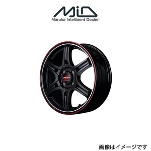 MID RMPレーシング R60 アルミホイール 1本 ムーヴ/ムーヴカスタム LA100S/LA110S(15×5J 4-100 INSET45 ブラック/レッド)RMP RACING