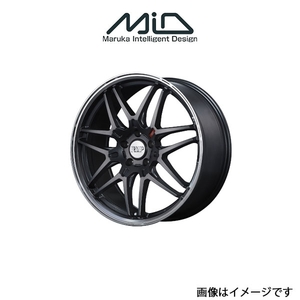 MID RMP 720F アルミホイール 1本 ハリアー 60系(18×7J 5-114.3 INSET48 セミグロスガンメタ/リムポリッシュ)