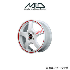 MID RMPレーシング R50 アルミホイール 1本 キャスト アクティバ LA250系(15×5J 4-100 INSET45 ホワイト/リムレッドライン)RMP RACING R50