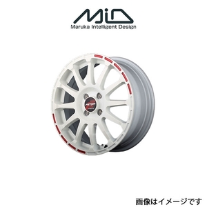 MID RMPレーシング GR12 アルミホイール 1本 ポルテ 140系(17×7J 4-100 INSET45 ホワイト/ストロボレッド)RMP RACING GR12