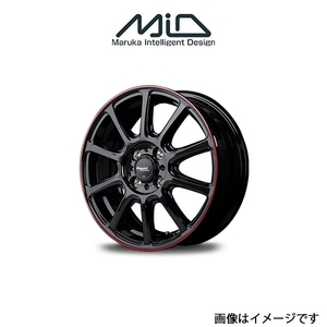 MID ラピッドパフォーマンス ZX10 アルミホイール 1本 ヴィッツ 130系(16×6J 4-100 INSET42 ブラック+リムレッドライン)RAPID PERFORMANCE