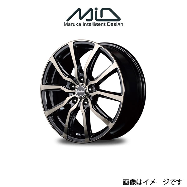 MID ユーロスピード DC52 アルミホイール 1本 スカイラインクーペ 36系(18×7J 5-114.3 INSET48 ブラックポリッシュ)EUROSPEED DC52