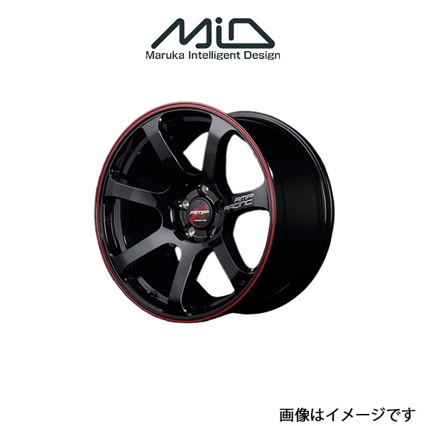 MID RMPレーシング R07 アルミホイール 1本 ヴィッツ 130系(16×6J 4-100 INSET43 ブラック/リムレッドライン)RMP RACING R07