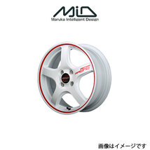 MID RMPレーシング R50 アルミホイール 1本 アクア 11系(16×6J 4-100 INSET43 ホワイト/リムレッドライン)RMP RACING R50_画像1