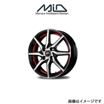 MID シュナイダー RX810 アルミホイール 1本 サクラ B6AW(15×4.5J 4-100 INSET45 ブラックポリッシュ/アンダーカットレッド)SCHNEIDER_画像1