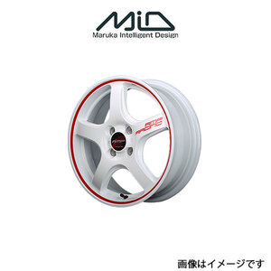 MID RMPレーシング R50 アルミホイール 1本 N-BOX JF系(15×5J 4-100 INSET45 ホワイト/リムレッドライン)RMP RACING R50