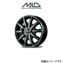 MID シュナイダー RX10-K アルミホイール 1本 N-WGN JH3/JH4(14×4.5J 4-100 INSET45 ブラックポリッシュ/グリーン)SCHNEIDER_画像1