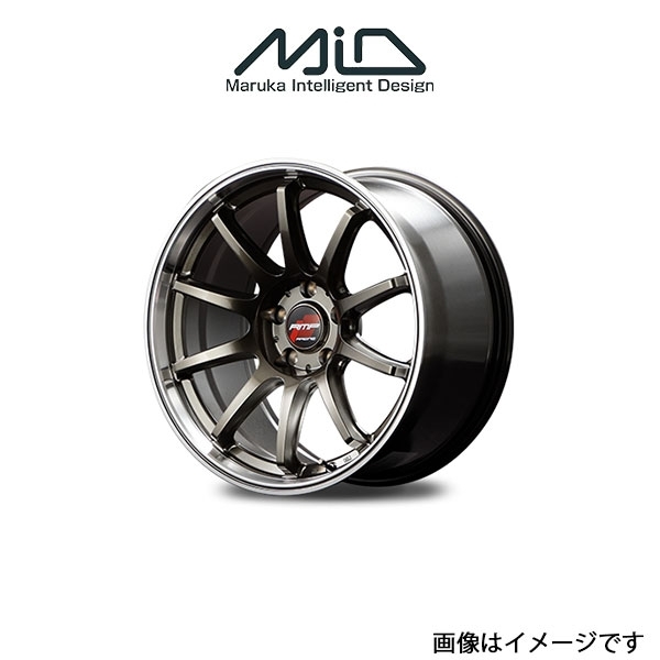 MID RMPレーシング R10 アルミホイール 1本 MAZDA3 BP系(17×7J 5-114.3 INSET48 レーシングチタンシルバー/リムポリッシュ)RMP RACING R10