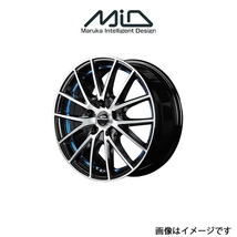 MID シュナイダー RX27 アルミホイール 4本 ムーブ LA100S/LA110S(14×4.5J 4-100 INSET45 ブラック/ブルー)SCHNEIDER_画像1