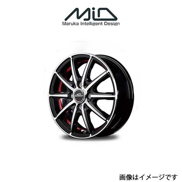 MID シュナイダー SX 2 アルミホイール 4本 エブリィ ワゴン DA64W(14×4.5J 4-100 INSET45 ブラック/レッド)SCHNEIDER