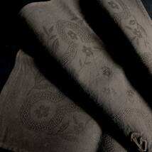 1900年初期 フランス テーブル ナプキン ブラウン 立体 イニシャル 刺繍 モノグラム ナプキン モノグラム カットワーク アンティーク_画像6