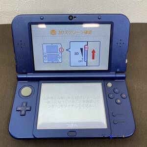 ●【MH-6643】中古品 任天堂 newニンテンドー3DS LL RED-001 メタリックブルー 充電器付属 初期化済み【レターパックプラス可】