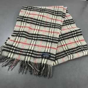 バーバリー BURBERRY マフラー シミあり　グレー　現状品　中古品