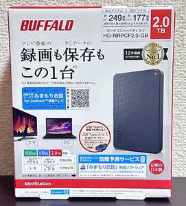 【送料込】BUFFALO ミニステーション 2.5インチ ポータブルHDD 2TB ブラック USB3.2/3.1 外付ハードディスク TV録画可 HD-NRPCF2.0-GB