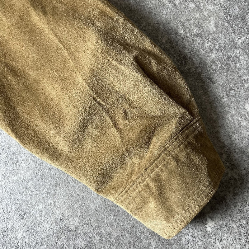 90s Croft&Barrow 本革 スエード レザー 長袖 シャツ XL / 90年代 オールド レザーシャツ ボックス ベージュ タン 90s Croft&Barrow 本革 スエード レザー 長袖 シャツ XL / 90年代 オールド レザーシャツ ボックス ベージュ タン