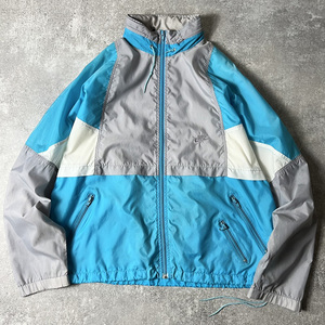 90s NIKE 初期 銀タグ フルジップ ナイロン ジャケット L / 90年代 オールド ナイキ スウォッシュ フード パーカー