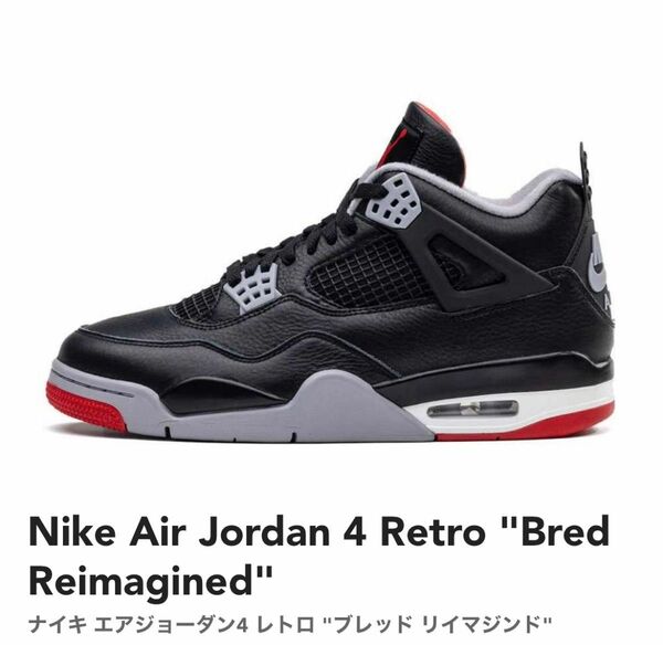 Nike Air Jordan 4 Retro Bred Reimagined ナイキ ジョーダン4 25.0cm US7.0