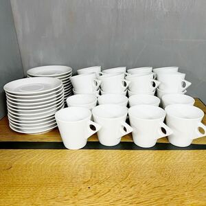 24客セット コーヒーカップ＆ソーサー 白 磁器 業務用 中古 ホワイト 食器