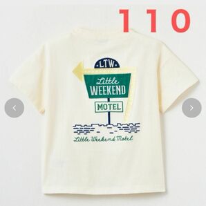 １１０㎝　LittleWEEKEND リトルウィークエンド　半袖Tシャツ　オフホワイト　新品未使用　しまむら