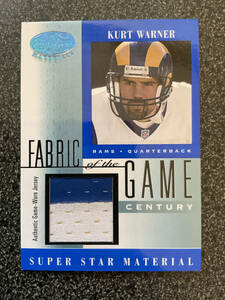NFL Rams ラムズ 2001 Leaf Certified Materials Fabric of the Game #58SN Kurt Warner W/21 2c