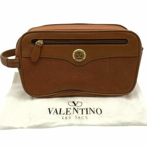 仙19 VALENTINO GARAVANI クラッチバッグ セカンドバッグ キャメル系 ブラウン系 ダブルジップ ヴァレンティノ ガラヴァーニ