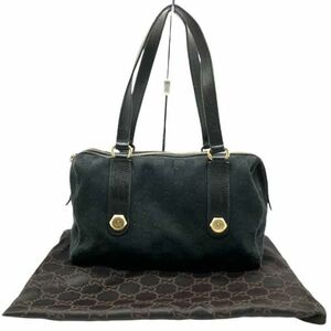 仙3 GUCCI 152457 491403 ハンドバッグ ミニボストン GGキャンバス ブラックカラー グッチ 黒色 保存袋付き