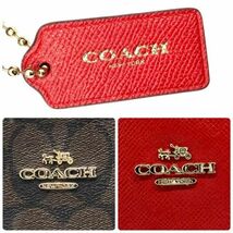 仙19 COACH トートバッグ シグネチャー リバーシブル 2WAY ブラウンカラー レッドカラー ポーチ付き コーチ レディース A4サイズ_画像9