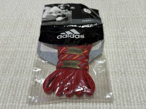 新品 未使用 未開封 アディダス adidas 靴紐 ひも シューレース レッド 赤 青 黄ロゴ 120cm スーパースター スタンスミス デュブレ