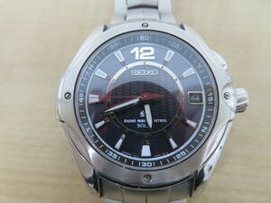 SEIKO セイコー 7B22-0AA0 ignition イグニッション メンズ 腕時計 ソーラー 電波 黒文字盤 デイト 稼動品 激安1円スタート