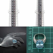 アクアマリン(12.01ct) ダイヤモンド(0.81ct) リング PT900 プラチナ 約11号_画像5