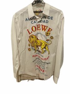 LOEWE multicolor el leon shirt/長袖シャツ/41（XL）/コットン/ホワイト/総柄