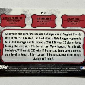 Topps 2019 Bowman Chrome Austin Riley & Ian Anderson & William Contreras Atomic Refractor 150枚限定カード 78/150の画像2