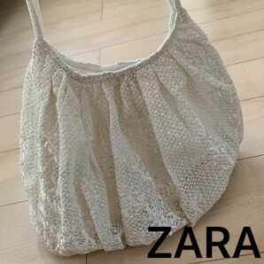 ZARA 刺繍 トートバッグ