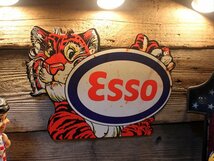 1円 新品 エッソ タイガー サインボード 世田谷ベース アメリカンインテリア ガレージ ESSO メタルサイン_画像3