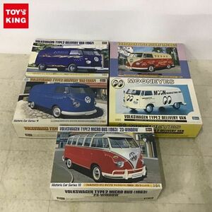 1円〜 ハセガワ 1/24 フォルクスワーゲン タイプ2 デリバリーバン1967、フォルクスワーゲン タイプ2 マイクロバス1963 23ウィンドウ 他