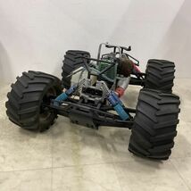 1円〜 ジャンク RC エンジンカー シャーシ、フタバ FP-R112E 受信機、サンワ 1301 サーボ 他_画像2