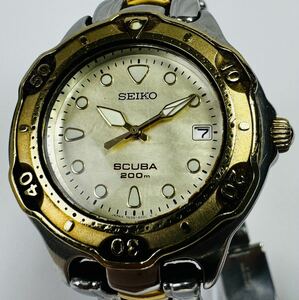 □ SEIKO セイコー SCUBA ダイバー 7N35-6030 アナログ クォーツ メンズ腕時計/259210/220-38