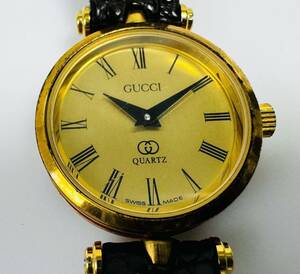  ▽ GUCCI グッチ シェリーライン クオーツ ゴールド レッド グリーン レディース腕時計 /258995/220-33