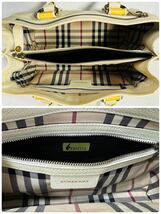  Э BURBERRY バーバリー ハンドバッグ レザー ベージュ系 / 257285/ 131-7 _画像7