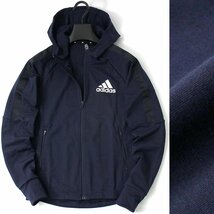 新品 秋冬 adidas アディダス ゴルフにお勧め ジップアップ パーカー M 紺 GOLF フーディー メンズ スポーツ ウェア ◆CI1643A_画像1